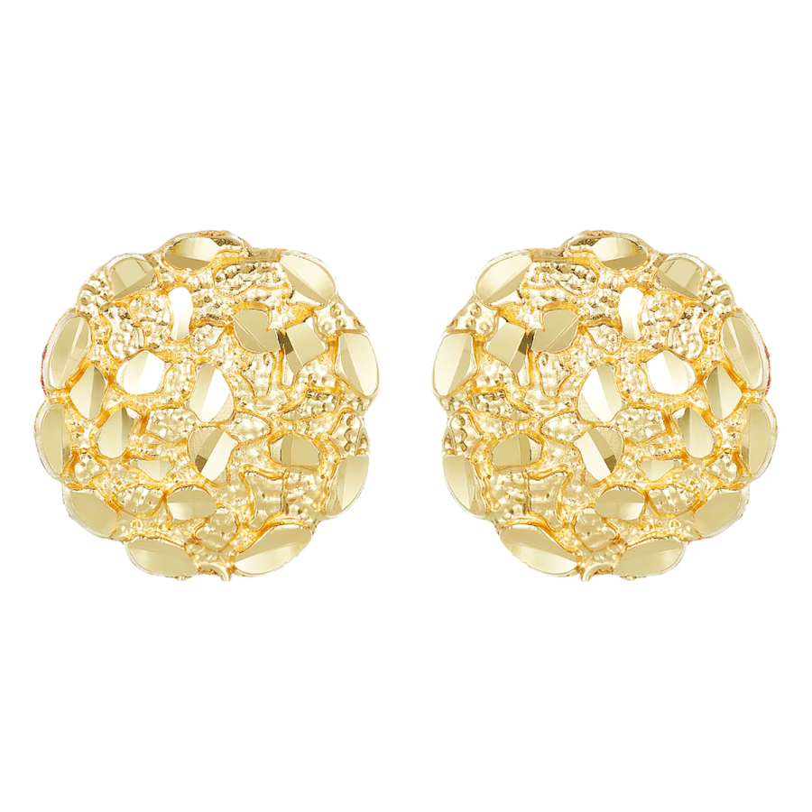 Buy 14K Yellow Gold Round Nugget Earrings Don Roberto Jewelers