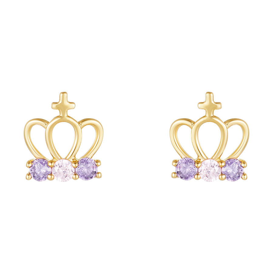 Orecchino Singolo NKlaus Oro Giallo 585 (14kt) Con Zircone Rosa 3mm – Gioiello Elegante Per Donna E Ragazza