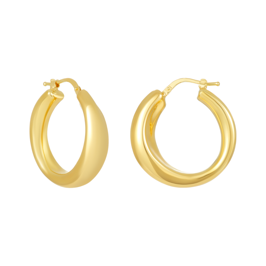 Women's Hoop Earrings14K Yellow Gold 28mm Fancy Design