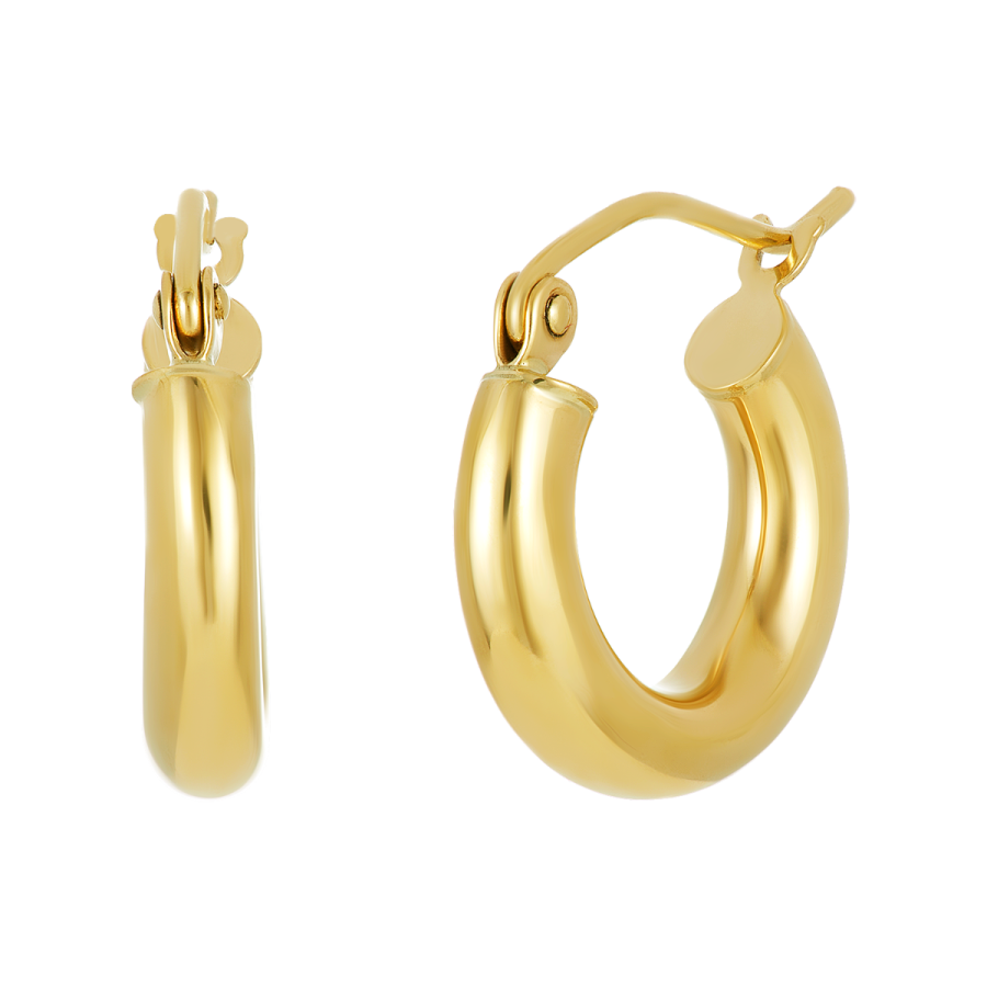 women's hoop earrings polished yellow gold