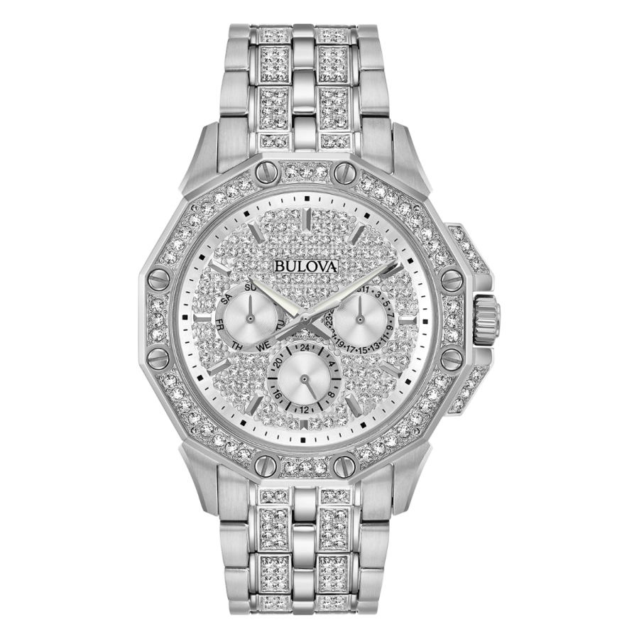 Bulova Octava Crystal Stainless Steel Men's Watch 96C134