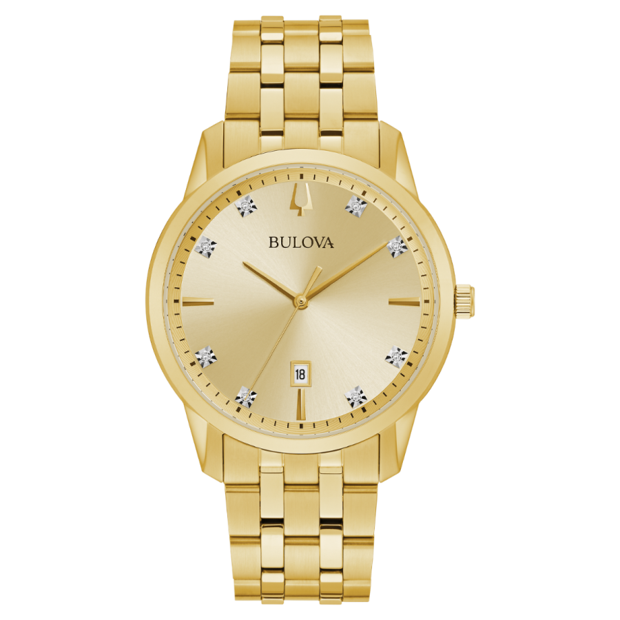 Bulova Sutton Gold Tone with Diamonds Men's Watch - 97D123