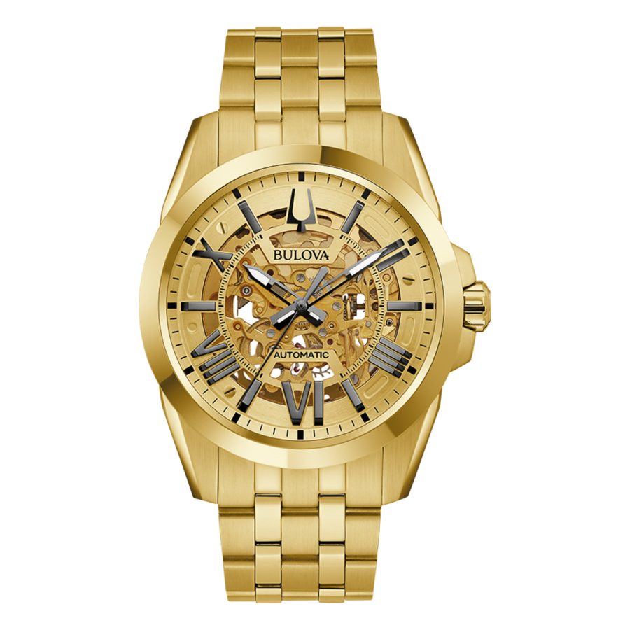 Bulova Sutton Gold Tone Automatic Men's Watch 97A162