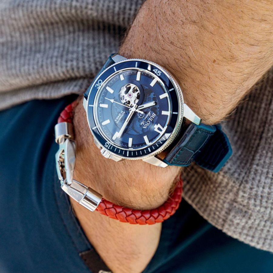 Bulova Marine Star Blue Dial Men's Watch 96A291