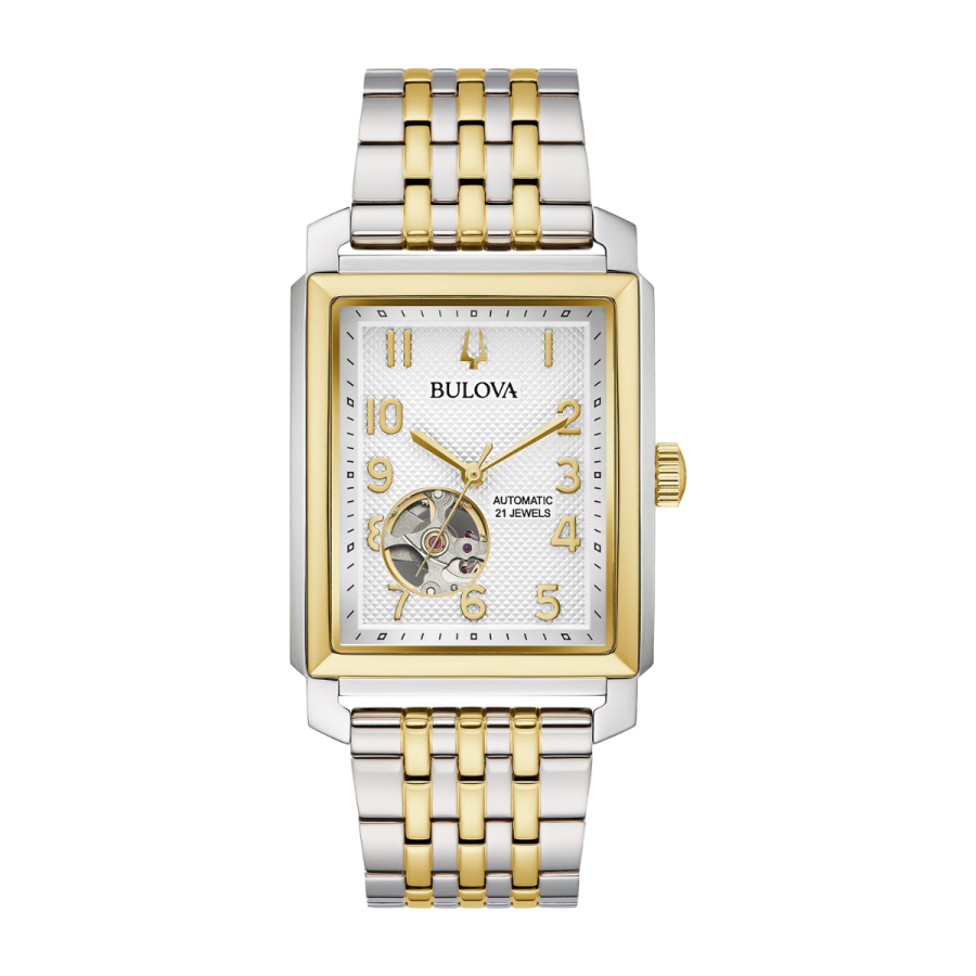 Bulova Sutton Automatic Rectangle Dial Men's Watch - 98A308