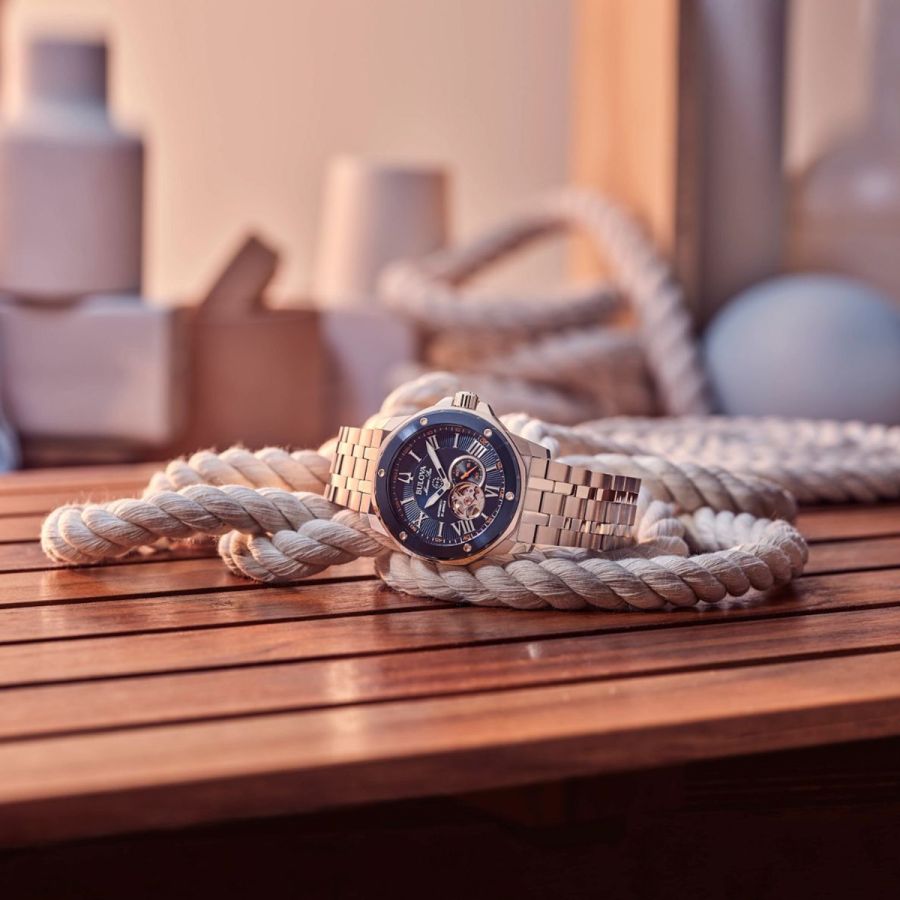 Bulova Marine Star Stainless Steel Blue Face Men's Watch
