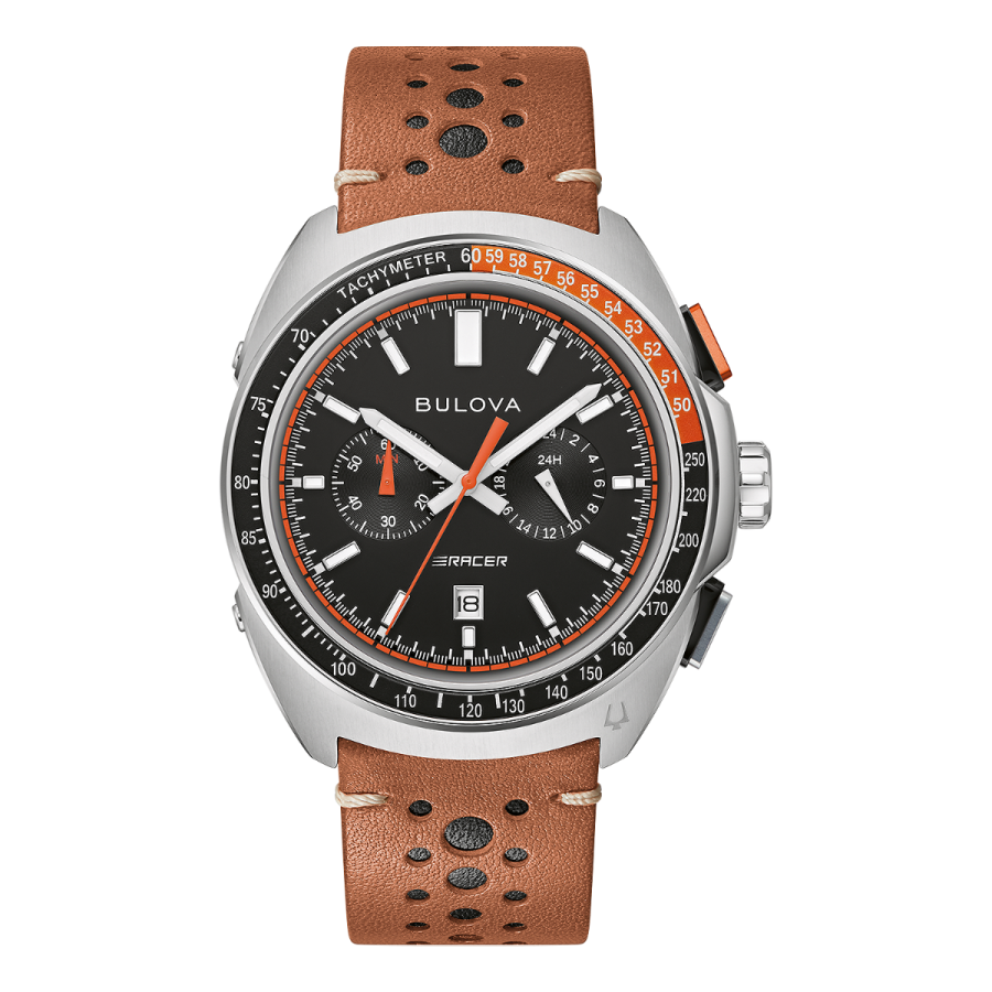 Bulova Racer Chronograph Brown Strap Men's Watch - 98B427