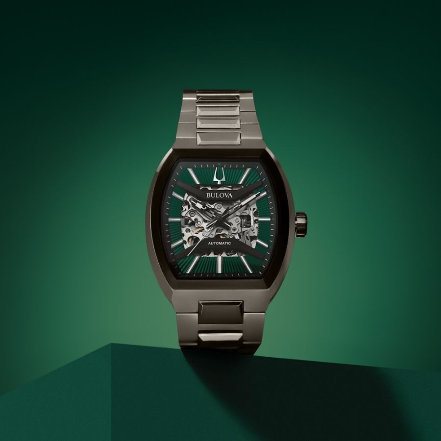 Bulova Maquina Gunmetal Green Dial Men's Watch - 98A321