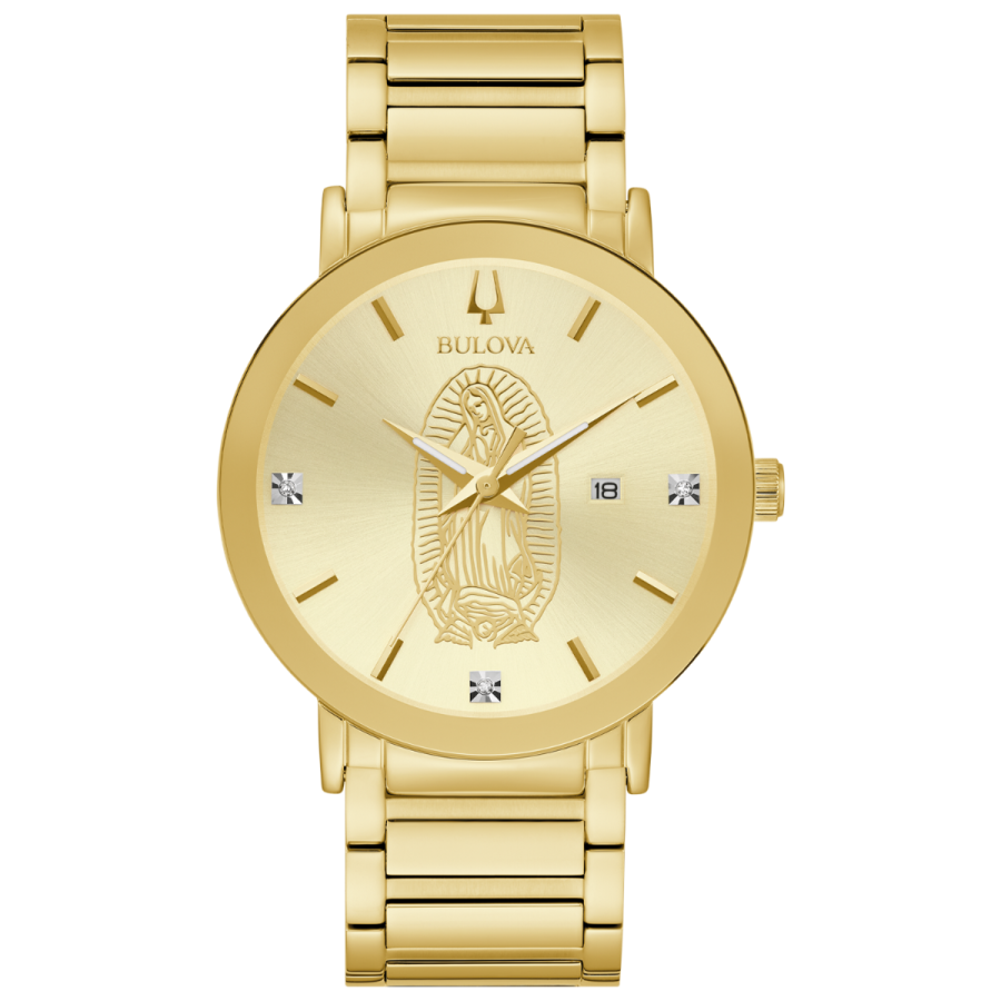 Bulova Gold Tone Guadalupe Dial with Diamonds Men's Watch 97D136