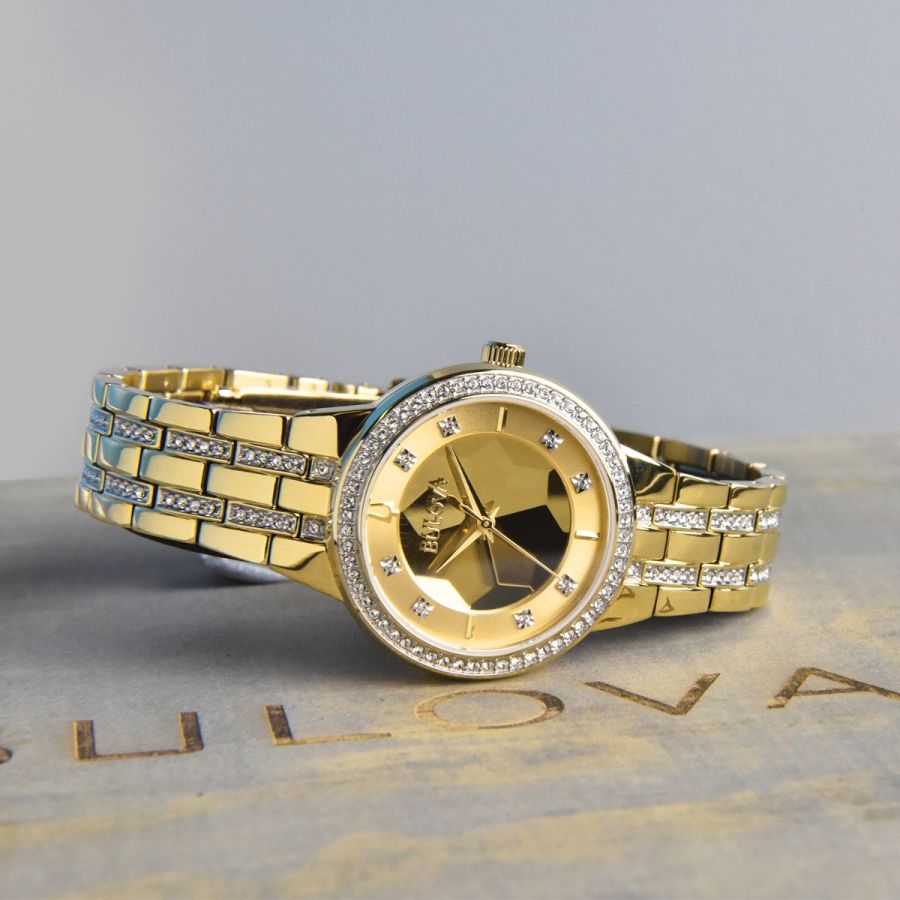 Bulova Phantom Gold Tone Crystal Women's Watch - 97L176