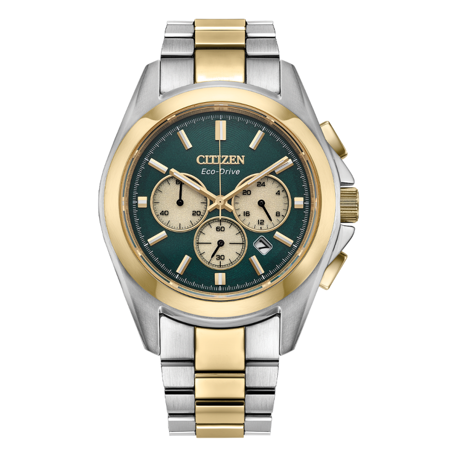 Men's Watch Citizen Sport Luxury Two Tone Green Dial - CA4684-54X