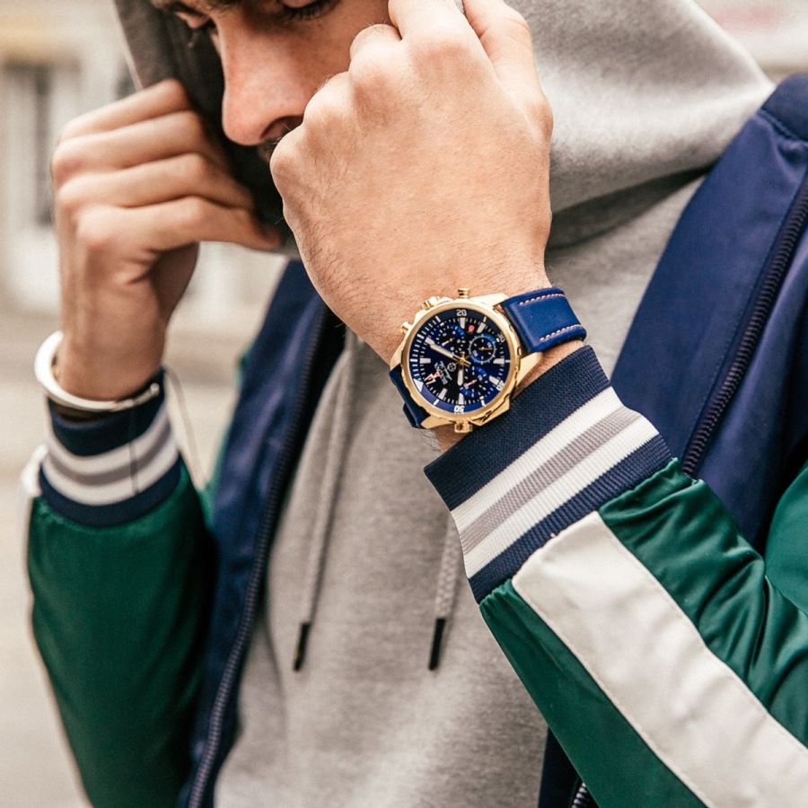 Bulova Blue and Yellow Gold-Tone Marine Star Collection