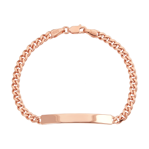 14K Rose Gold 4.3mm Figaro Link ID Bracelet