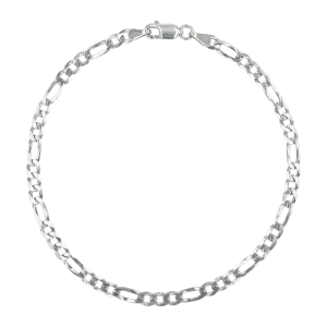 14K Yellow Gold 8.3mm Figaro Link Bracelet with Hidden Clasp for