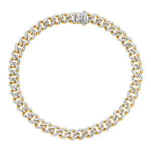 14K Yellow Gold 8.3mm Figaro Link Bracelet with Hidden Clasp for
