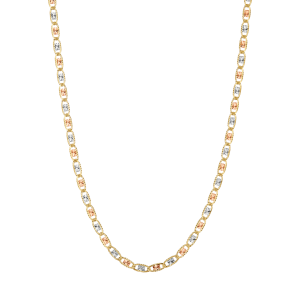 14K Tri Color Gold 4mm Valentino Chain