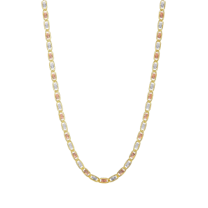 Buy 14K Tri-Color 4mm Valentino Link Chain | Don Roberto Jewelers
