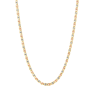 14K Tri Color Gold 4mm Valentino Chain