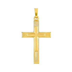 Buy 14K Yellow Gold Nail Cross CZ Pendant | Don Roberto Jewelers