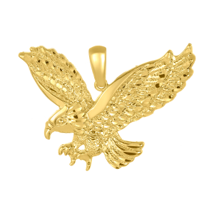 Buy 14K Tri Color Eagle & Snake Pendant 69mm CZ Design | Don
