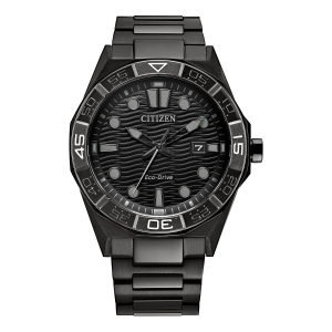 Buy Citizen Axiom Black Stainless Steel Diamond Men's Watch AU1065