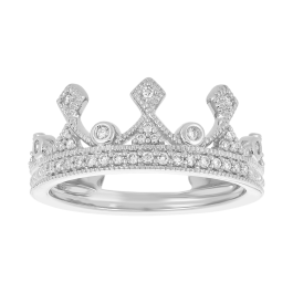 Buy 10K White Gold The Queen Crown Ring at Best Price | Don