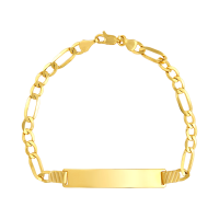 14K Yellow Gold 5.1mm Figaro Hinged ID Bracelet