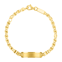 14K Gold Two Tone Mariner Fancy Link Baby ID Bracelet