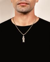 14K Gold Tri Colored 42mm 3D St. Jude Pendant