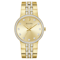 【かづ08】BULOVA 腕時計 レディース 箱付き Bulova Box Set Gold Tone Crystal Men's Watch with Cross - 98K113
