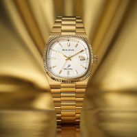 Bulova Seville Gold Tone White Dial Men's Watch - 97B223