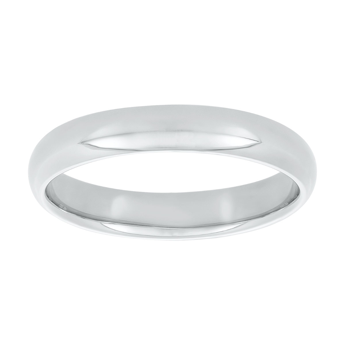 14K White Gold 4mm Comfort Fit Men's Wedding Band