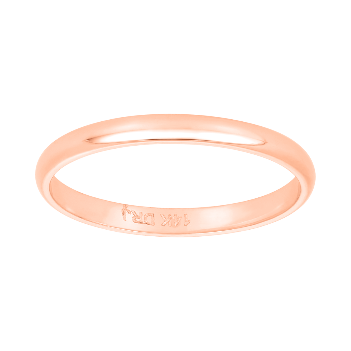 14K Rose Gold 2mm Ladies Wedding Band