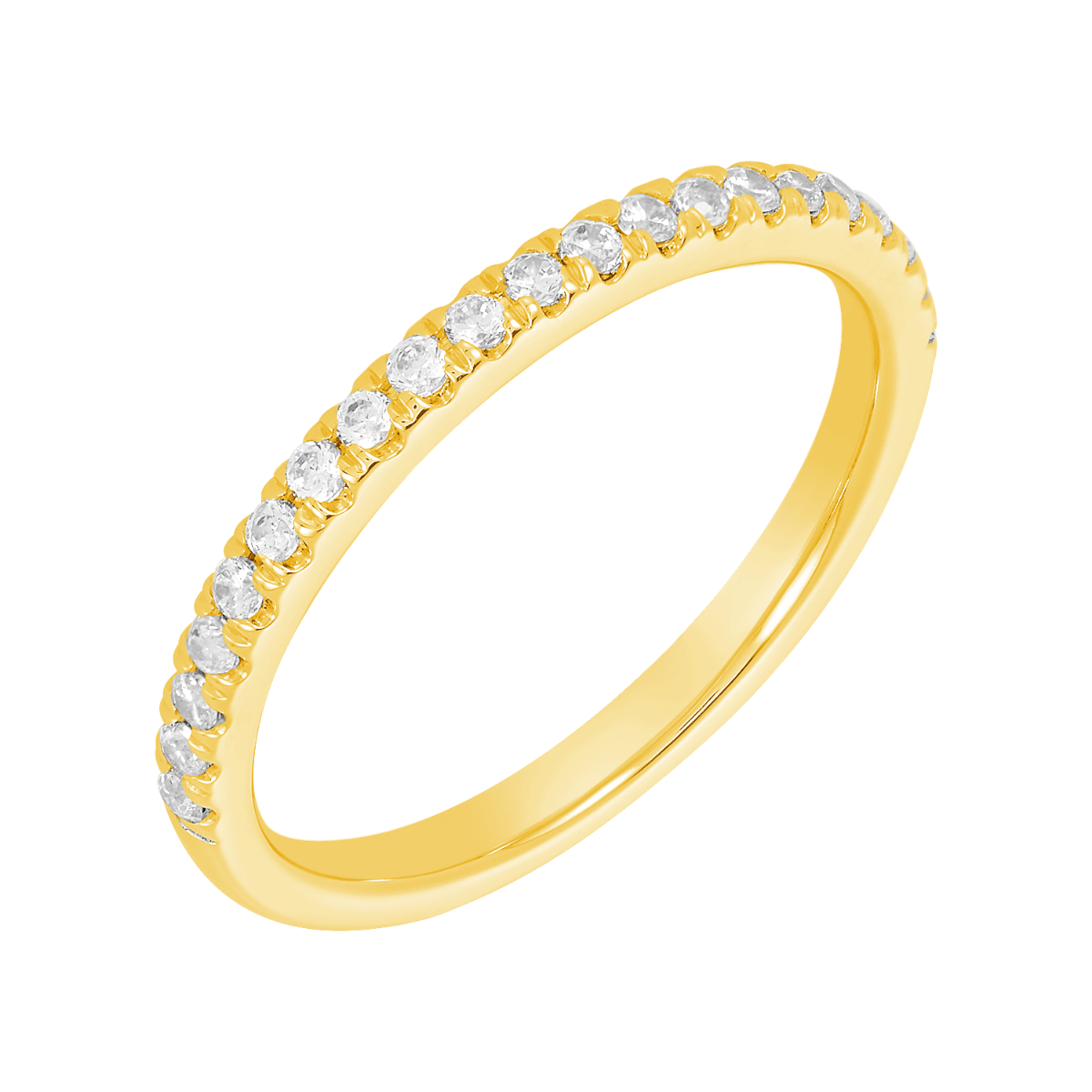 14K Yellow Gold Micro Pave Diamond Band