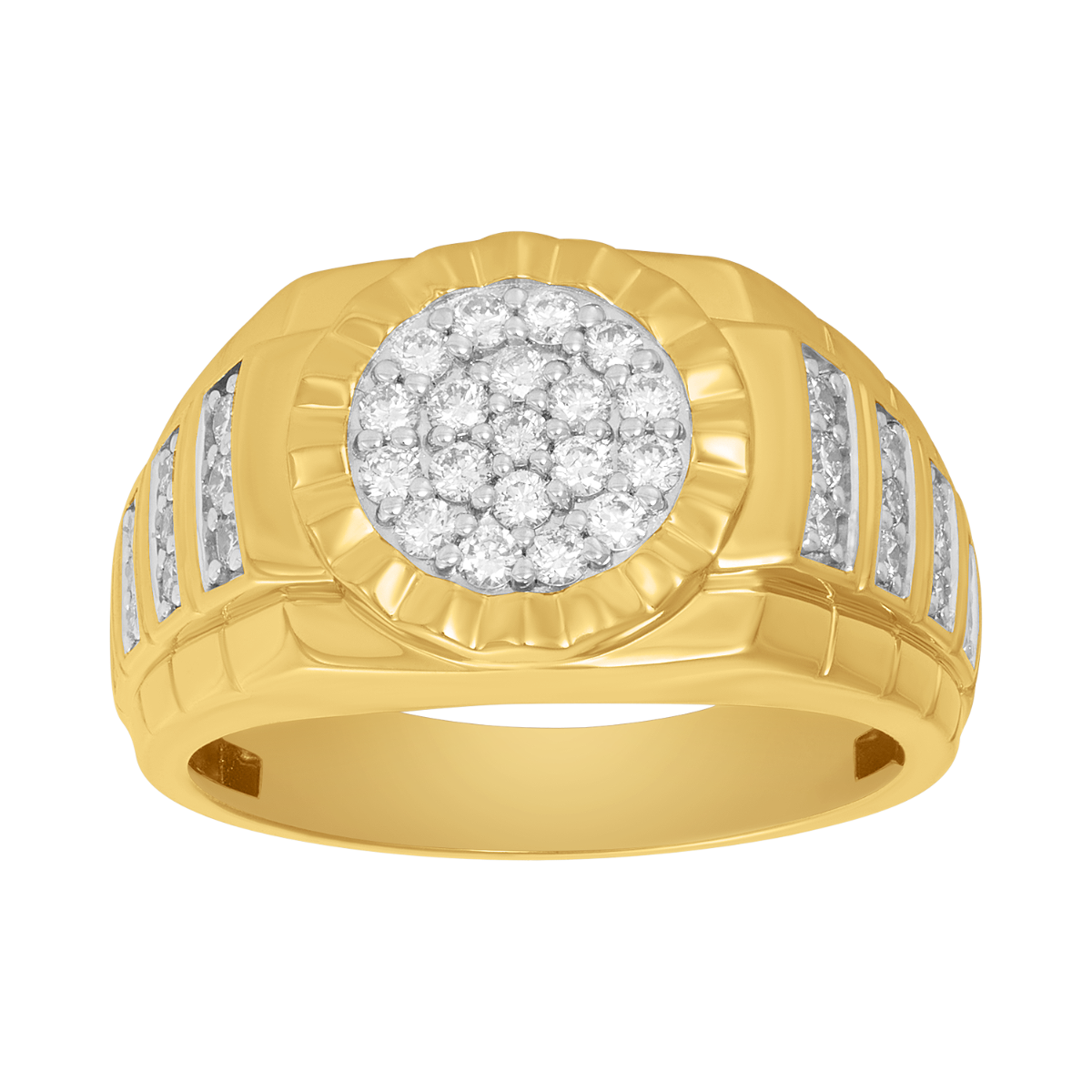 14K Yellow Gold Watch Band Diamond Men's Ring