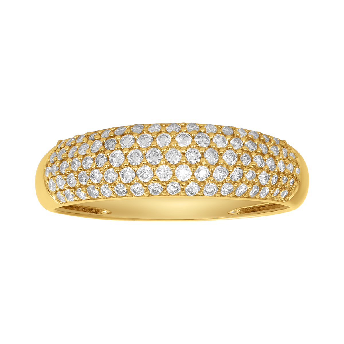 14K Gold Pave Diamond Multi Row Band