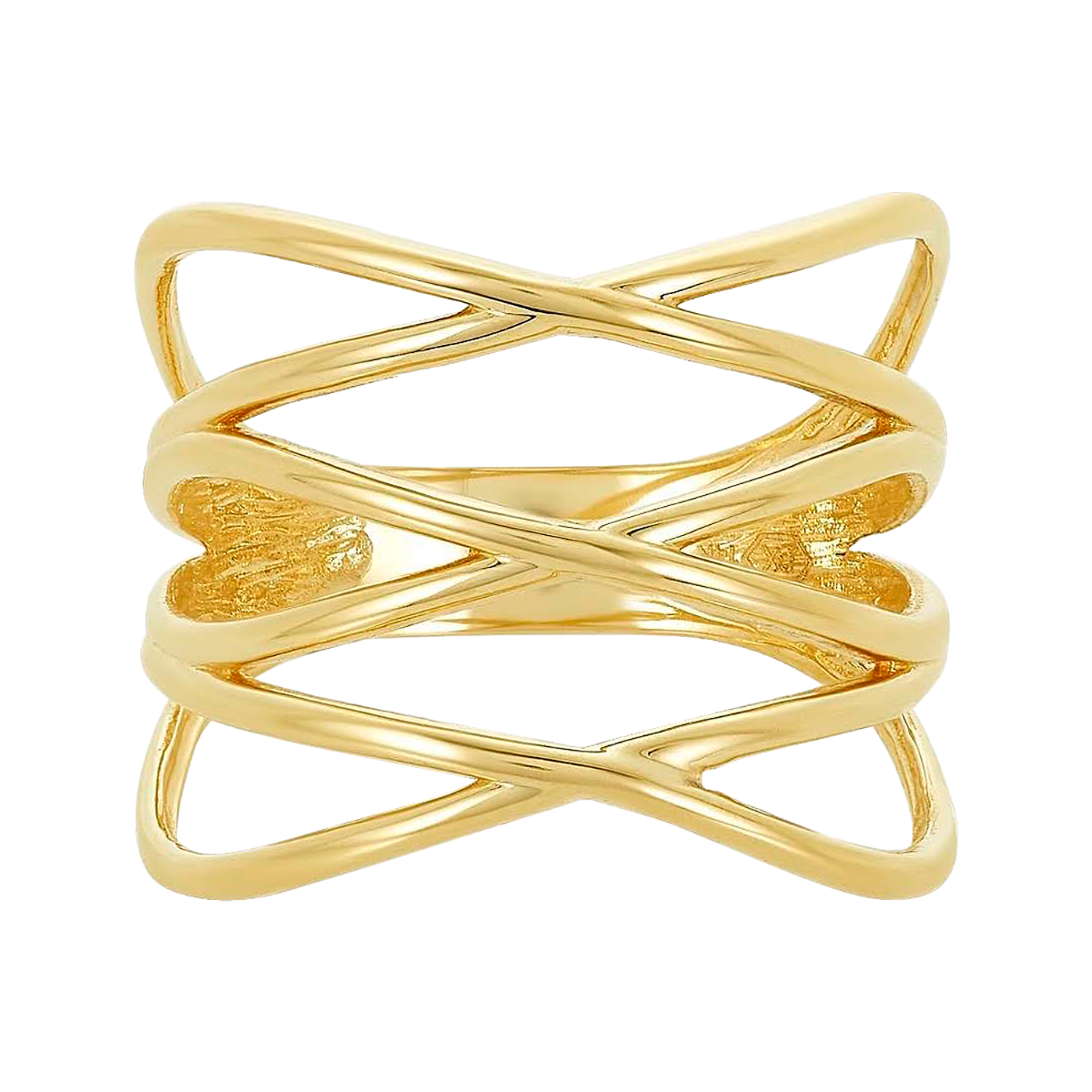 14K Yellow Gold Criss-Cross Fashion Ring