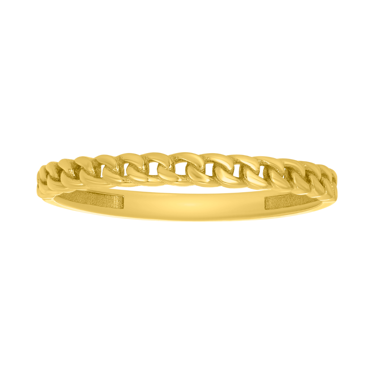 14K Yellow Gold Curb Link Stackable Band