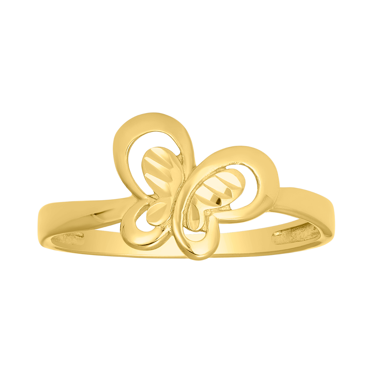 14K Yellow Gold Butterfly Cutout Ring