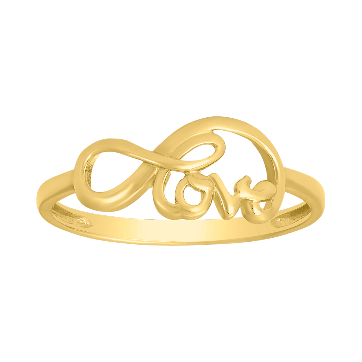 14K Yellow Gold Infinity 'Love' Ring