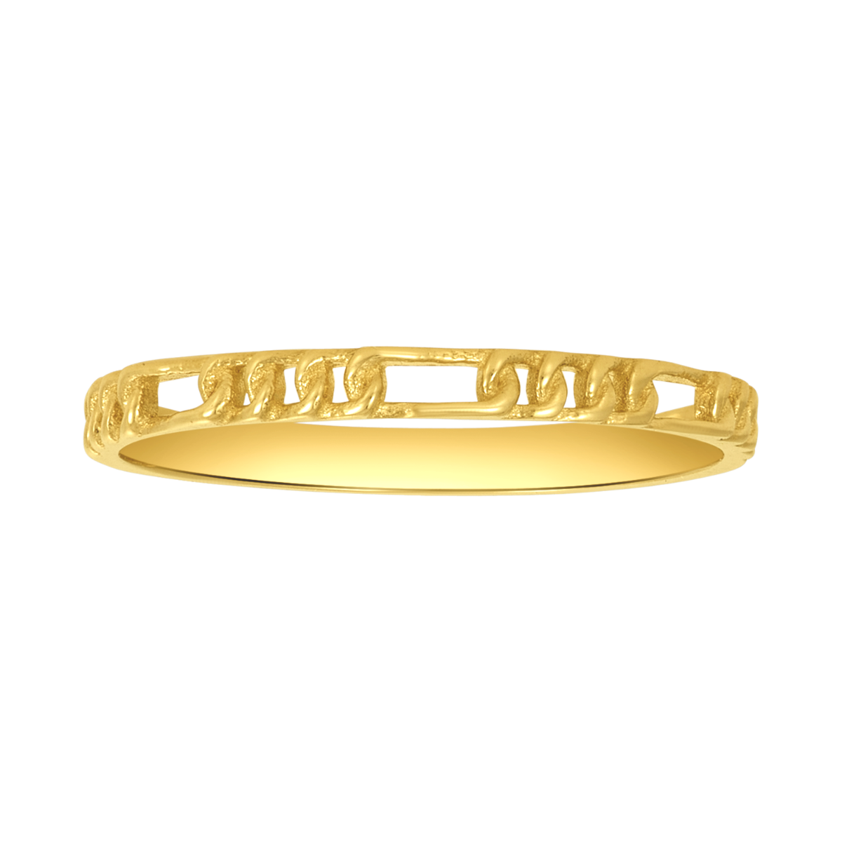 14K Yellow Gold Figaro Link Band