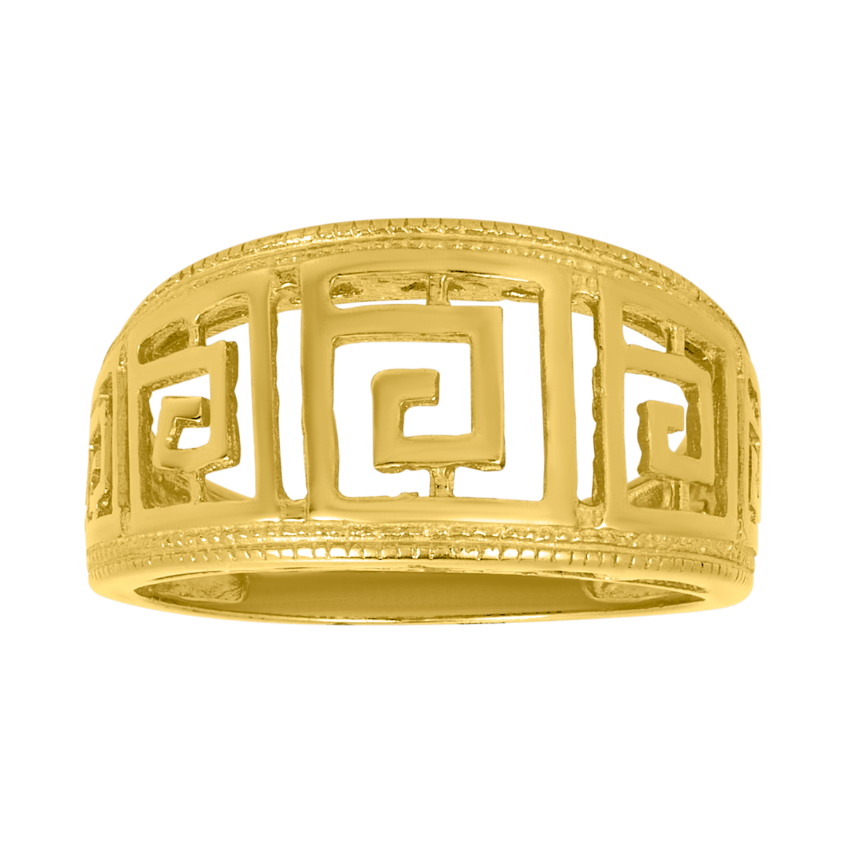 14K Yellow Gold Greek Key Fashion Band