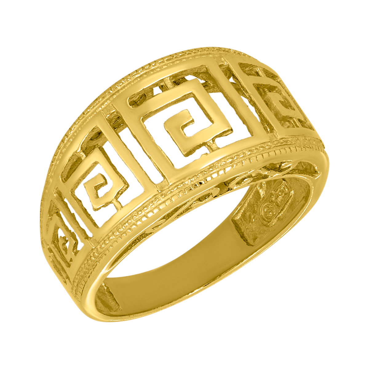 14K Yellow Gold Greek Key Fashion Band