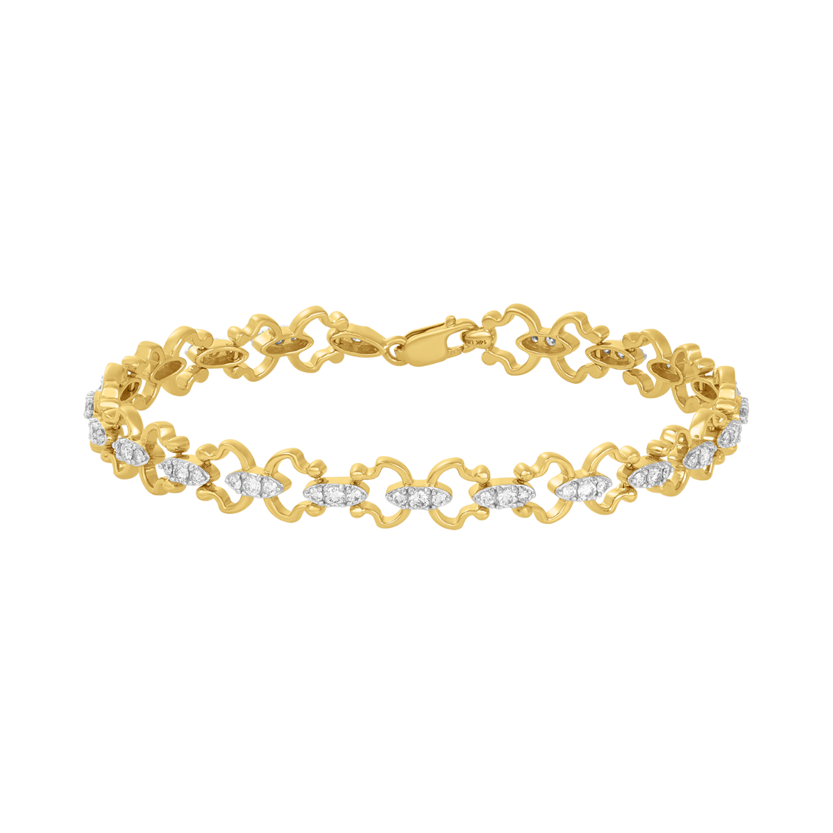 14K Yellow Gold Fancy Diamond Bracelet