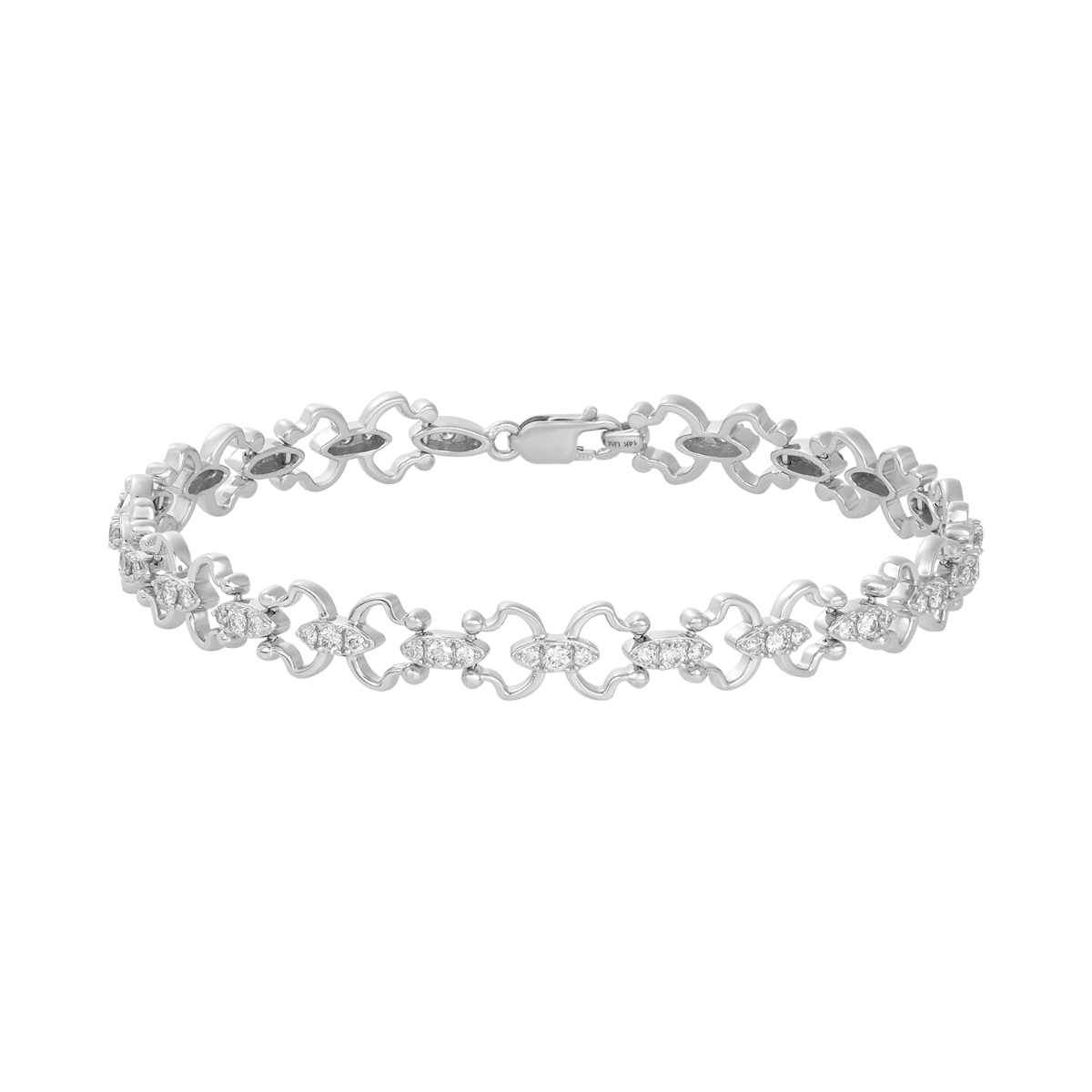 14K White Gold Fancy Diamond Bracelet