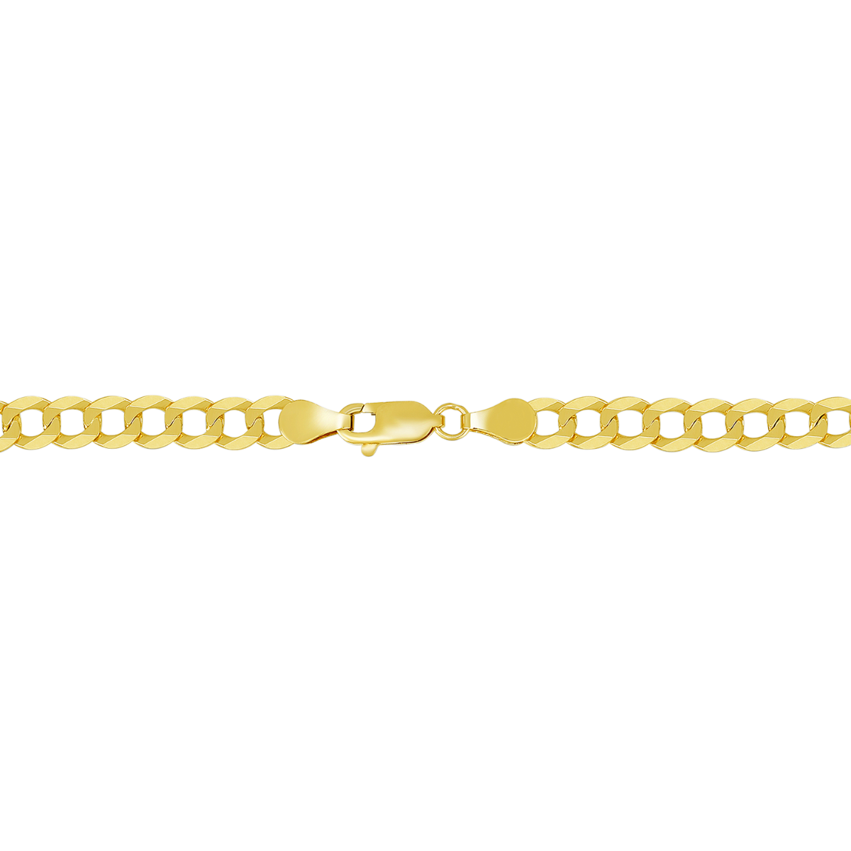 14K Yellow Gold 7mm Curb Link Men's Bracelet