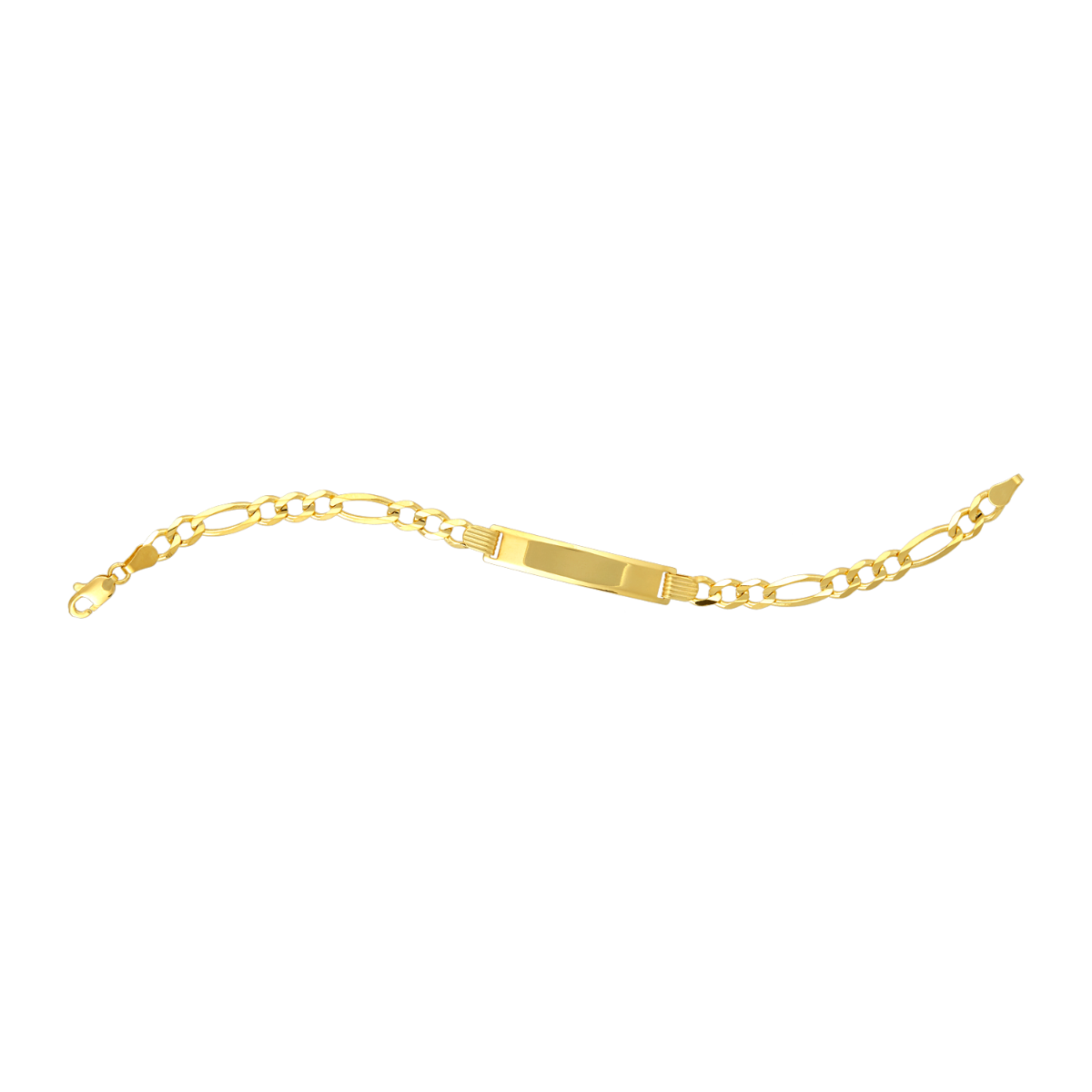 14K Yellow Gold 4.7mm Figaro Baby ID Bracelet