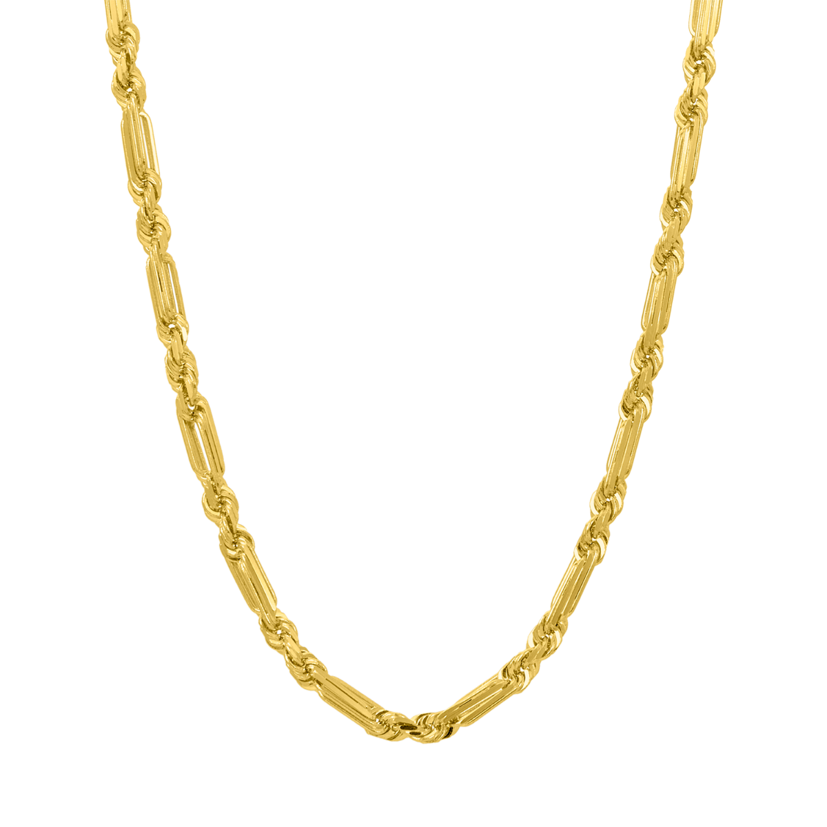 14K Yellow Gold 4mm Figarope Chain