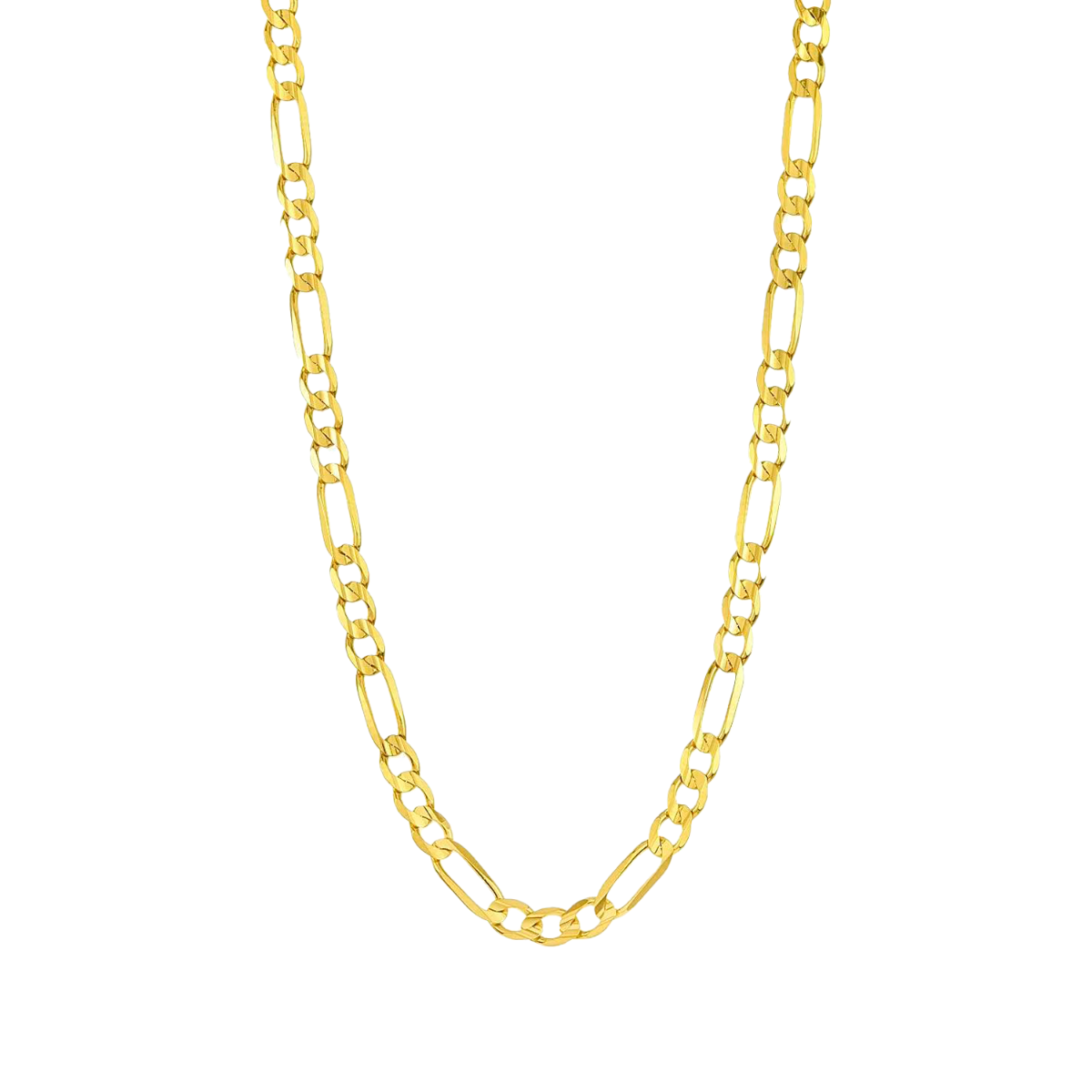 14K Yellow Gold 7.3mm 24-inch Figaro Chain