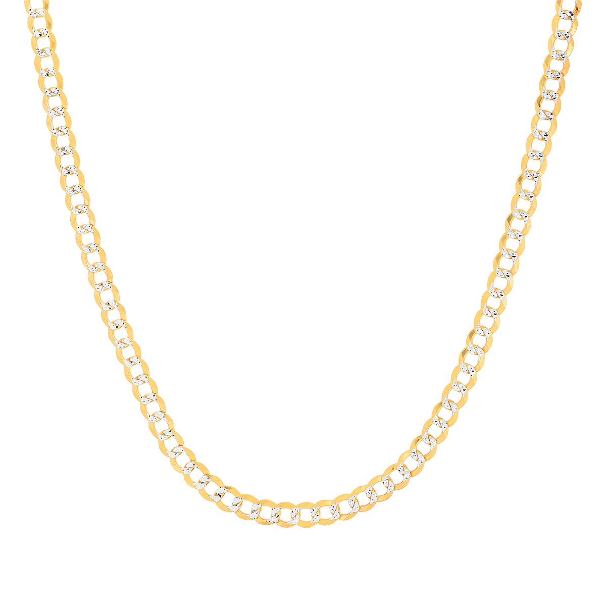 14K Yellow Gold 12.1mm Curb Pave Chain